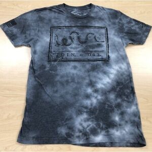 Grunt Style Men's Black & Gray Tie-Dye 'Join or Die' Graphic Tee